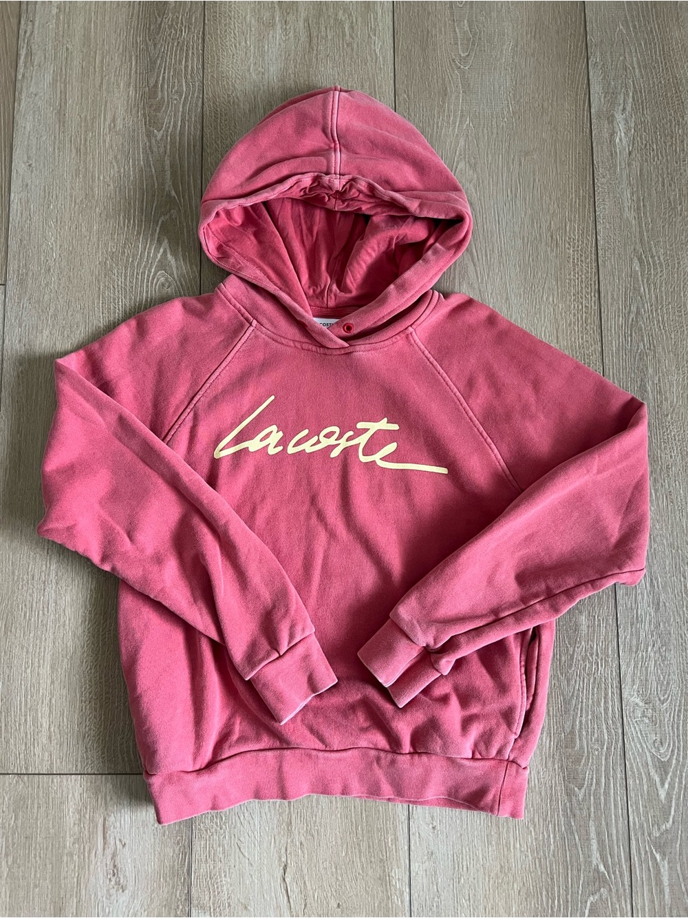 Lacoste Coral Pink Pullover Hoodie women’s S